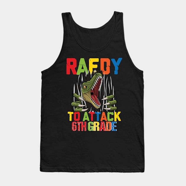 Funny Ready To Attack 6th Grade Shark First Day of School Gifts Kids Tank Top by smtworld